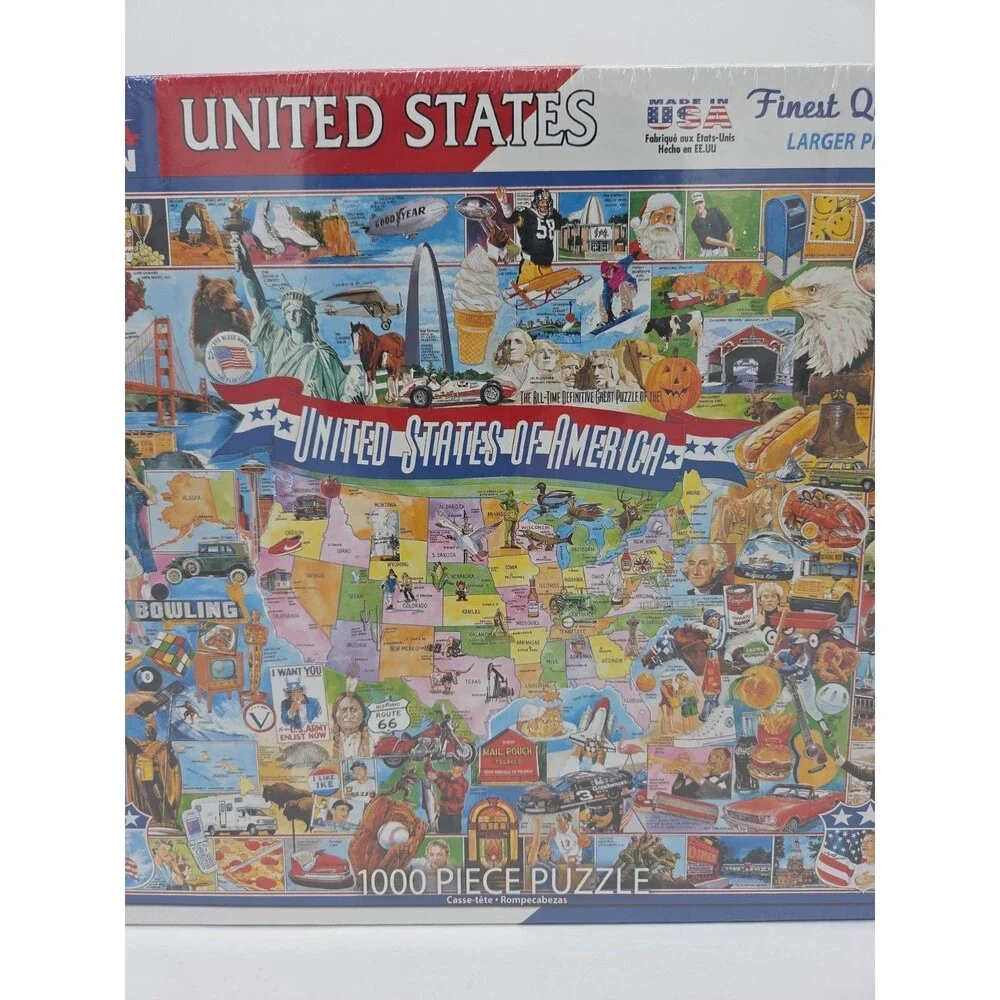 White Mountain United States of America Jigsaw Puzzle 1000 Pc Larger Pcs 24 x 30